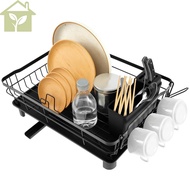 Dish Drying Rack with Swivel Drainage Spout Cutlery Holder Stainless Steel Dish Drainer Efficient Draining Dish Rack Drainer  SHOPABC5102