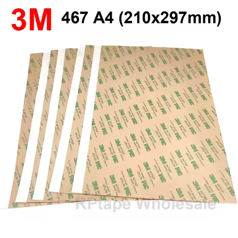 Super Thin 0.06mm Thick, (A4 Size 210x297mm) 3M 467 Double Adhesive Sticker, for Nameplate, Foam, Th