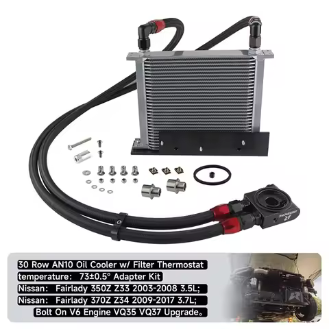 Bolt On Oil Cooler Kit 30 Row AN10 Filter Thermostat Fits for Nissan Fairlady 350Z Z33 03-08 3.5L/37