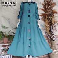 TGC - Gamis Aeesha Maxy bahan Crincle Airflow Premium Kancing Depan