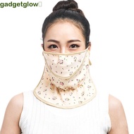 GADGETGLOW​ Sunscreen Face Veil, Flower Anti-UV Summer Ice Silk Face Mask, Breathable Outdoor Face G