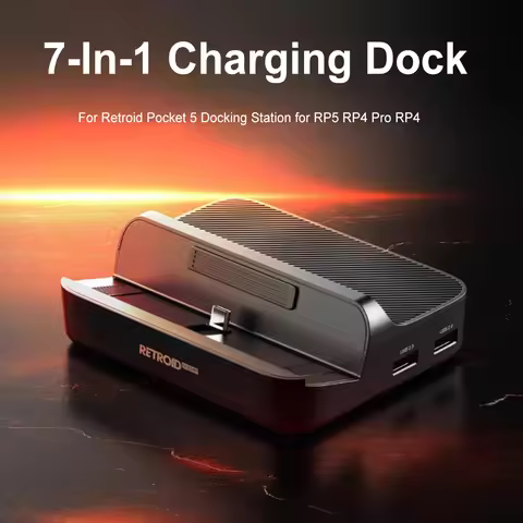 For Retroid Pocket 5 Docking Station for Retroid Pocket 4 Pro / RP5 / Retroid Pocket Mini Game Conso