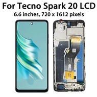 ใช่จอ LCD แบบดั้งเดิมสำหรับ KJ6 BG7n BG7 KJ5พรีเมี่ยมแอลซีดีสำหรับ Tecno Spark 20 Display Spark 20C 