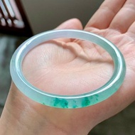 冰種 天然翡翠 緬甸 A玉 玉鐲 • 冰種飄花翡翠圓鐲