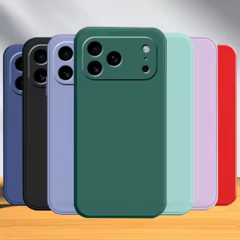 For iPhone 17 Pro Max Case Cover Apple iPhone 17 Air Capas New Shockproof Liquid Silicone Phone Bump