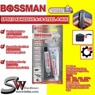 Bossman Epoxy Adhesive A+B Super Steel 4 minute / Epoxy Besi 4 min tahan 6500psi 35ML