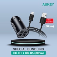 Car Charger Aukey CC-Q1+Cable Aukey A TO C CB-D5 30CM (NON PACK)
