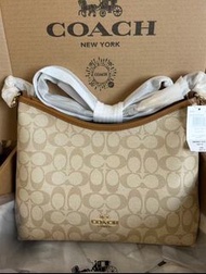 全新 Coach蔻馳流浪包laurel奶茶色單肩斜挎包蔻馳女包