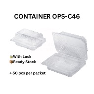 [+-50 pcs]Benxon C46 c-46 Lock Clear Container/Bekas Plastik Kuih/Tapau go-46 go 46