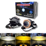 BEST QUALITY SHINAGAWA CAR FOGLAMP LIGHTS 3 INCH 3 COLORS HI-LO WITH DEMON EYE PLUS BRECKET UNIVERSA