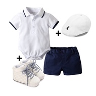 Boss Baby Outfit Set Baby Clothes New Born Baby Boy Clothes 1 Year Old Polo Romper + Pants + Shoes +