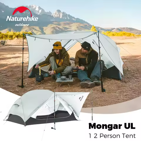 Naturehike Mongar UL 1-2 Person Backpacking Tent 15D Nylon Waterproof Ultralight Folding Tent Campin