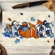 A 4-Piece Set Of Autumn Thanksgiving Themed Placemats With Pumpkin And Maple Leaf Print Designs, Mea