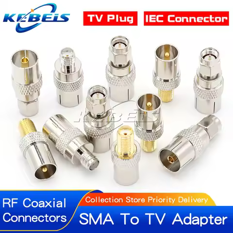 2PCS SMA To TV IEC Connector DVB-TV Antenna Adapter AP Test head TV Plug SMA female to TV male RF Co
