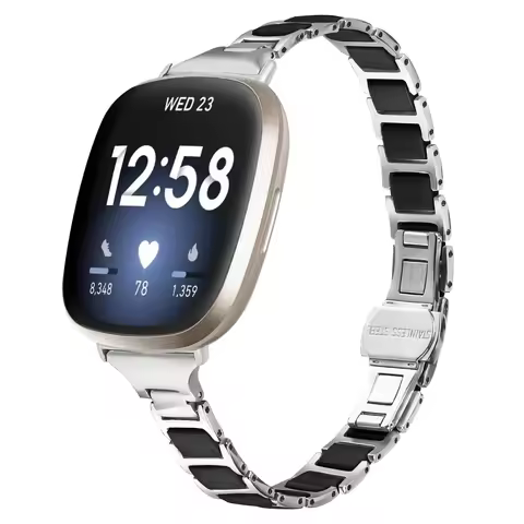 Ceramic Stainless Steel Watch Strap For Fitbit Sense Versa 4 3 Wristband Bracelet Metal SmartWatch B