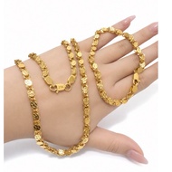 21K Gold Color Damascus Necklace and bracelet chain sets