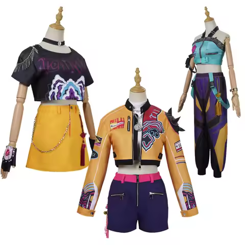Fashion Concert Outfit Full Set Cropped Jacket Sling Top Skirt Pants Cosplay Costume For Women Carni