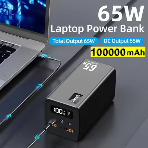 PSOOO DC PD 65w Power Bank 100000mah Large Cacacity Tablet Charger External Battery Laptop Powerbank