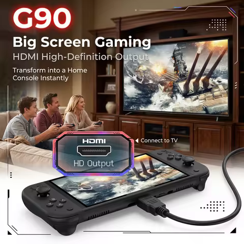 G90 Retro Handheld Game Console Built-in Mass Classic Arcade Games HD Large Screen Support Connect T