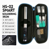 FNIRSI HS-02A HS-02B Electric Soldering Iron Adjustable Temperature Portable Digital Solder Station 