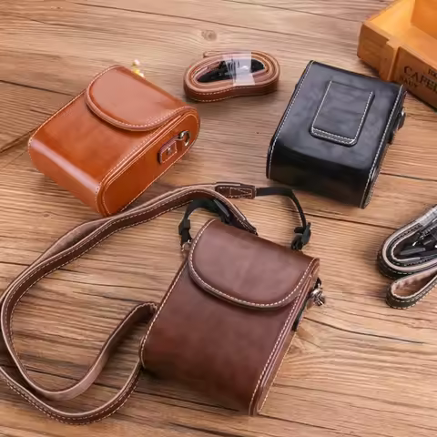 Leather Camera Bag with Strap for Sony ZV-1 DSC-RX100 RX100 VII VI VA V IV III II 7 6 5 4 3 2 M6 M5 