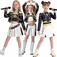 Kpop Idol Group Cosplay Costume Set Top Skirt Girls Party Costume Demon Huntress Group Performance