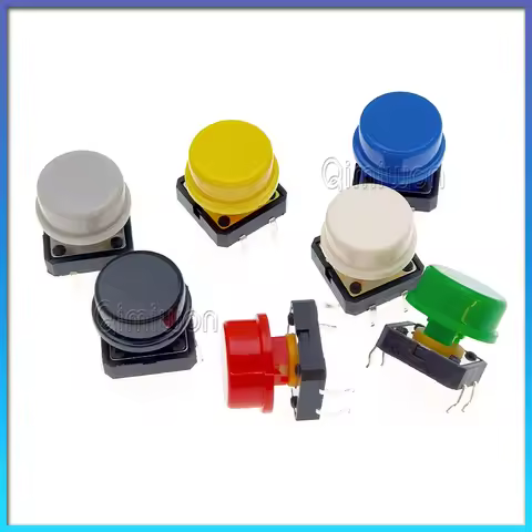 10~50pcs 12*12*7.3mm Tactile Push Button Tact + A24 Color Hat Tact Touch Micro Cap B3F-4055