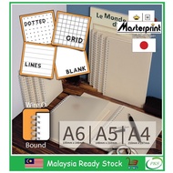 Notebooks/ Exercise Book / Journal Book Japan Paper Dotted / Grid / Blank / Lines Transparent PP Cov