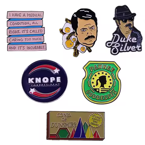 Parks & Recreation Pins Pawnee Goddesses Knope for President Cones Board Game pin Ron Swanson Duke's
