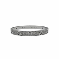 【新款🏵到貨】 Cartier 卡地亞 Love 18K白金 (新款)寬版全鑽石手環 Size 16 Bracelet