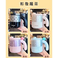 New FQUAN 316L Stainless Steel Mug 480ml Dual-Drinking-Mouth Straw Cup Portable Handle with Non-Slip