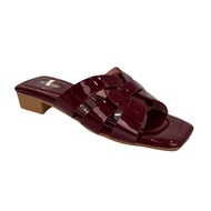 XES Elite ELC3328-E2 Ladies Tribute flat slide sandal ( Beige / Black / Maroon )