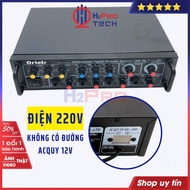 Âm Ly Mini Oriole Pa7 Công Suất Lớn 250W Dùng Loa Phóng Thanh 4 Sò Lớn 4 Đường Mic 12V-220V Tặng Dây
