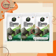 Cj Bibigo Crispy Seaweed Snack Wasabi Flavour (3 Pack) 15g