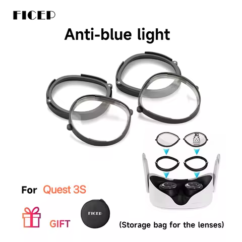 FICEP For Quest 3S Prescription Lenses Anti Blue Myopia Lens Quick Disassemble Magnetic Frame Glass 