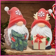 Gnome Christmas Decor 2piece Figurines Ornaments Resin Santa Claus Gnome Christmas Decorations for I