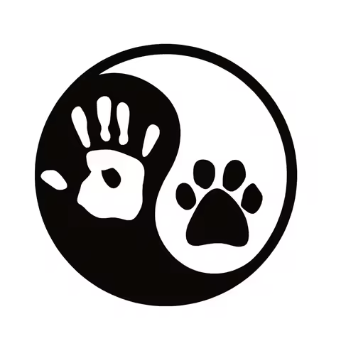 40750# Die-Cut Vinyl Decal Yin Yang Human Hand Dog Paw Car Sticker Waterproof Auto Decors on Car Bod