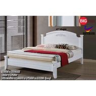 Big Tree Classic White Wooden Queen Bed Frame / Katil Queen Kayu / Export Quality Bed Frame /Katil Queen Kayu Berkualiti