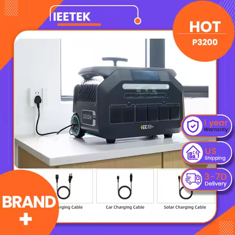 IEEtek P3200 3200W 2048Wh LiFePO4 Portable Power Station, Versatile Output Ports to Supply 16 Device