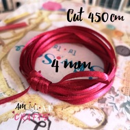 4MM Solid Color Satin Ribbon (There Are Many Colors To Choose From) Small Width 4 Mm x Length 450 Cm
