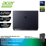 ACER Predator Helios 16 AI PH16-73-93P0 Gaming Laptop - 16" WQXGA OLED 240Hz/U9-275HX/32GB D5/2TB SS