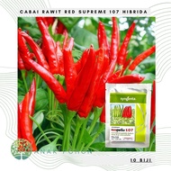 (10 Biji) Benih Bibit Biji - Cabai Rawit Red Supreme 107 Hibrida Thai Bird Chili Pepper Seeds - IMPO