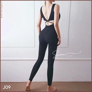 Jumpsuit yoga J09 hàng Quảng Châu cao cấp bộ jump tập yoga gym vải co giãn 4 chiều thắm hút mồ hôi