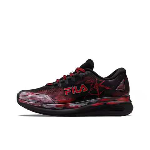 FILA Soft Cloud 4 Running Shoes Men's Low Top Black Red Silver Mixed Color A12M621103FBA(Team186-)