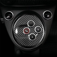 WF-Car Gear Shift Button Frame Gear Shift Button Frame For Abarth 595 Carbon Fiber For Abarth 595 69
