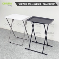 OKURA Foldable Side Table Coffee Table Decoration Furniture Bedside Table Meja Lipat Kopi Meja Kecil