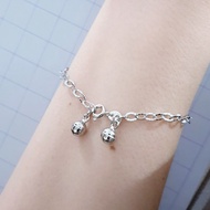 Authentic 925 Silver Bracelet with White Gold Plating - 925 Silver Carved Chain Women's Bracelet