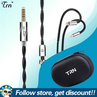 สายสายหูฟังโทรศัพท์ TRN Heiman พร้อมขั้วต่อ2Pin 0.78มม.สายหูฟังคริสตัลเดี่ยวชุบเงิน + สายโคแอกเซียลส