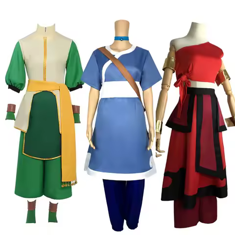 Anime Movie Avatar: The Last Airbender Katara Dress Cosplay Costume Avatar Aang Uniform Set Woman Ma