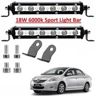 2Pcs Car Toyota Vios 2008 Fog Light Led Sport Light DRL Daylight Fog Lamp Lampu Kereta